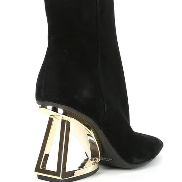 Gianni Bini Black Boots with Gold Heel - Picture 2 of 3